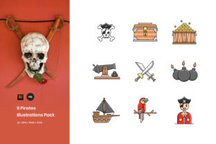 9 Pirates Illustrations Pack: A Designer's Treasure Chest