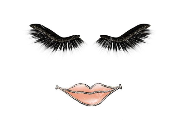 Adorable Charm: Using Cute Lips & Eyelashes Illustrations