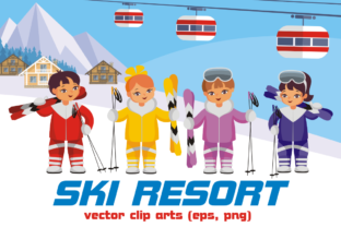 Bring Winter Magic to Life with Ski Resort Vector Clip Art