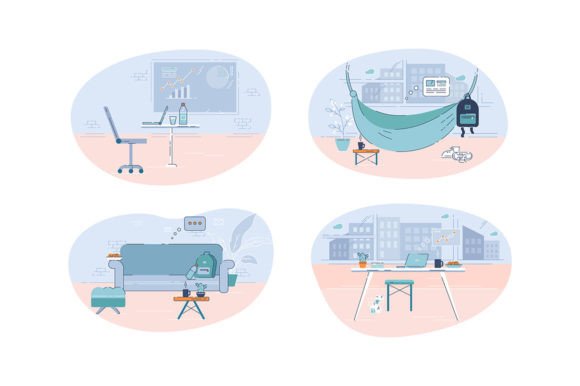 Different Workplaces Svg Illustrations: A Designer's Toolkit
