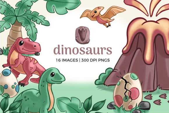 Dinosaur Clipart Illustrations for Modern Projects