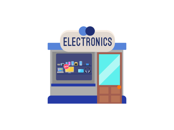 Isometric Electronic Store Illustrations: Modern Design Assets