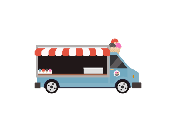 Isometric Ice Cream Truck Illustrations: A Sweet Asset for Creative Projects