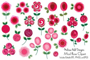 Mod Rose Vector Clipart Illustrations: A Fresh Take on Floral Design