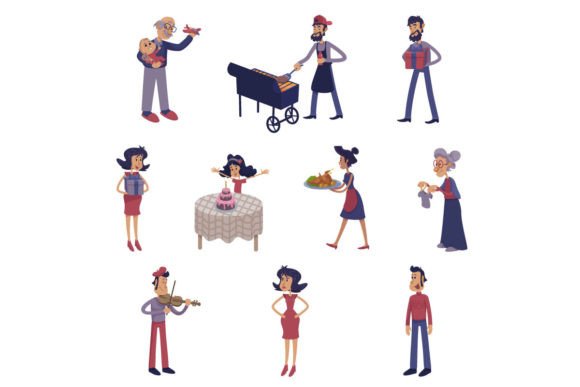 People in Action Cartoon Illustrations: Your Go-To Design Asset