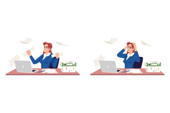 Stressed Businesswoman SVGs: Capturing Workplace Realities