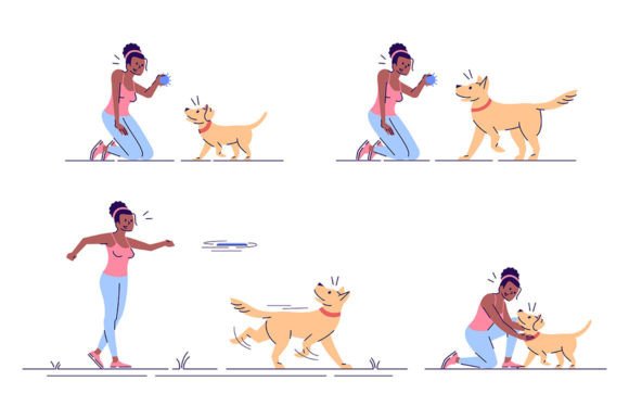 Woman Playing with Dog Svg: Capturing Active Joy in Your Designs