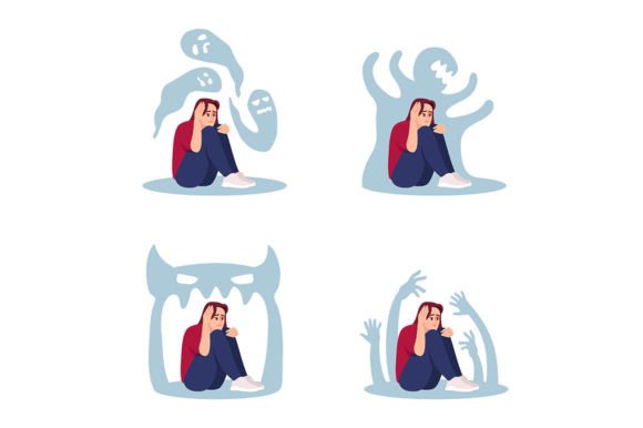 Woman with Psychosis Svg Illustrations: Visualizing Mental Health